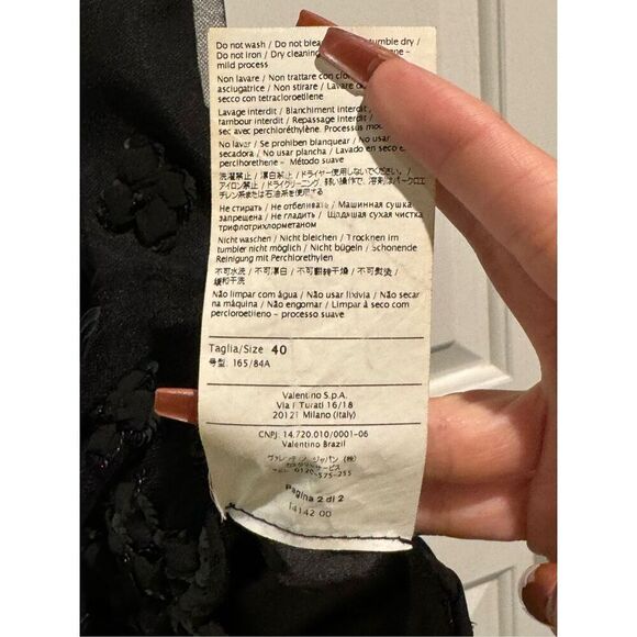 Red Valentino Beaded Embroidered Floral Appliqué Black Sleeveless Lined Dress 40 - Picture 6 of 16